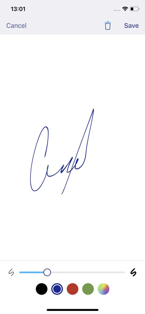 how to sign pdf on your phone: draw your signature on the screen using your finger