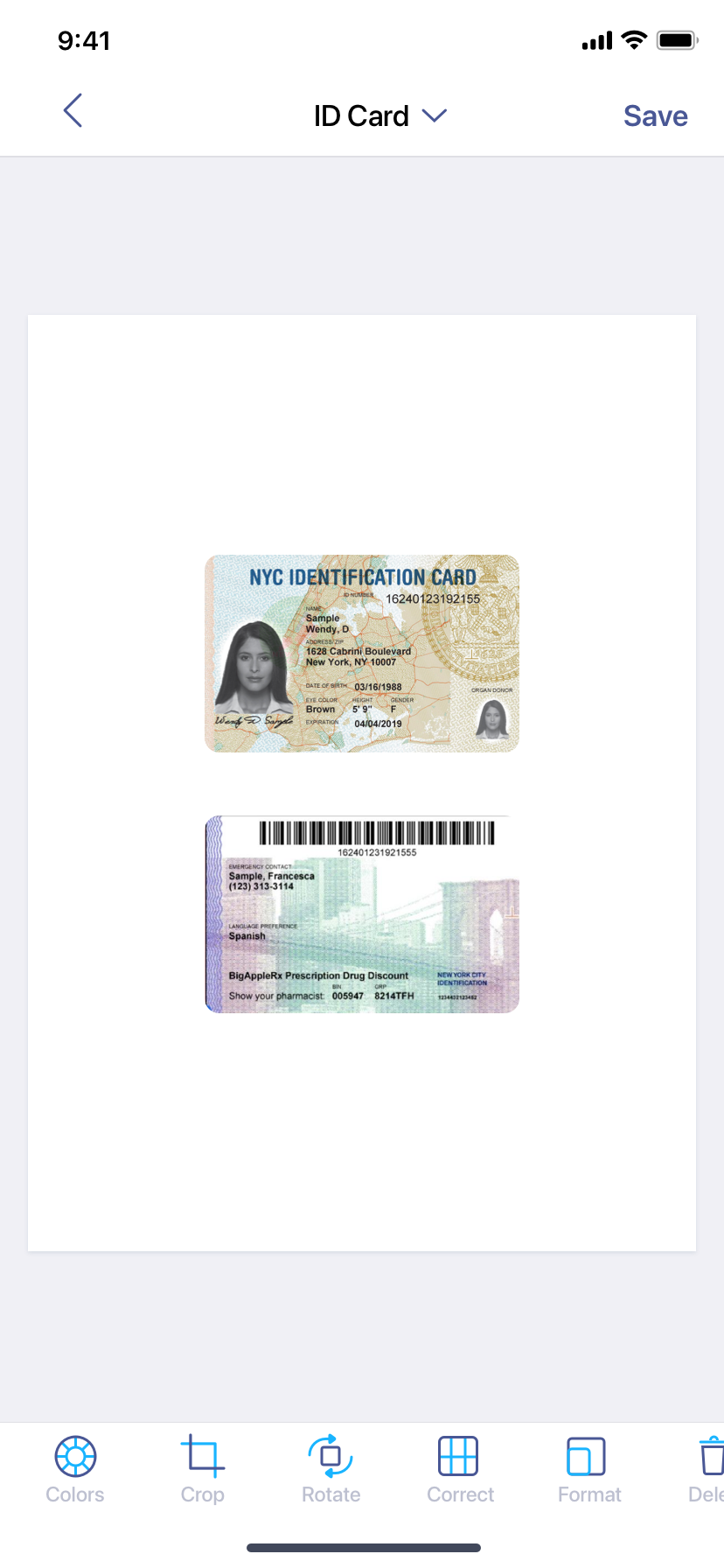 how to scan id card both sides on one page toshiba
