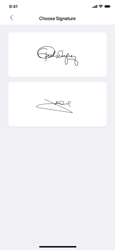 sign documents effortlessly with AI: the app will let you choose your signature if there was more than one in the document you uploaded