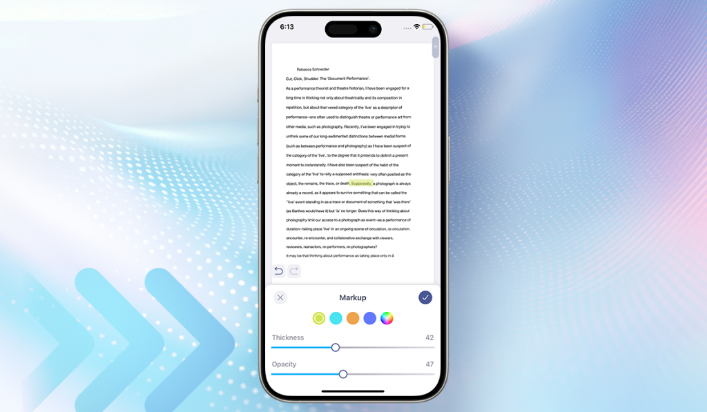 How to mark up a pdf with iScanner
