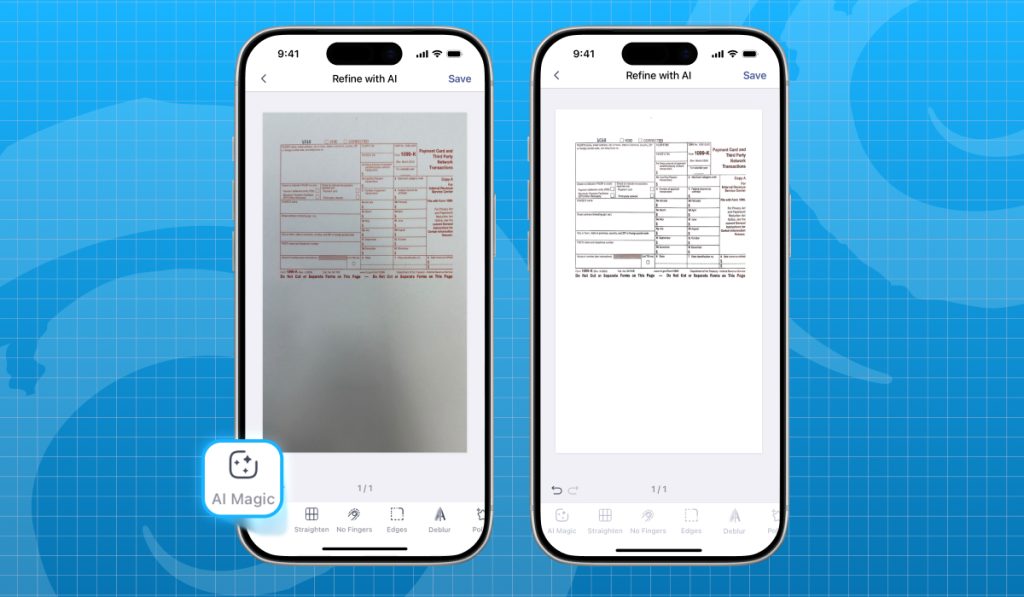 you can scan a document in iScanner and improve its quality